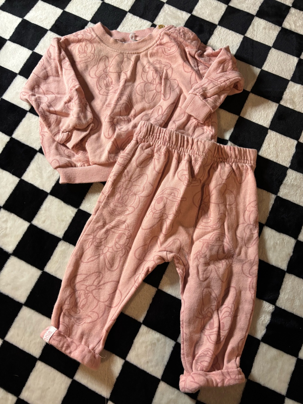 12 month Pink Disney Minnie Mouse outfit set